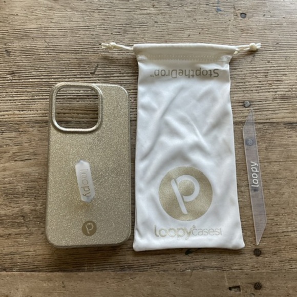 Champagne glitter Loopy case for iPhone 15 pro - Picture 4 of 4